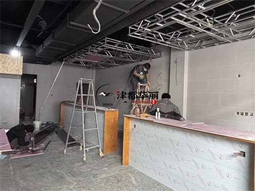 惠农装修公司|惠农芸漪清吧设计装修项目中期施工进度